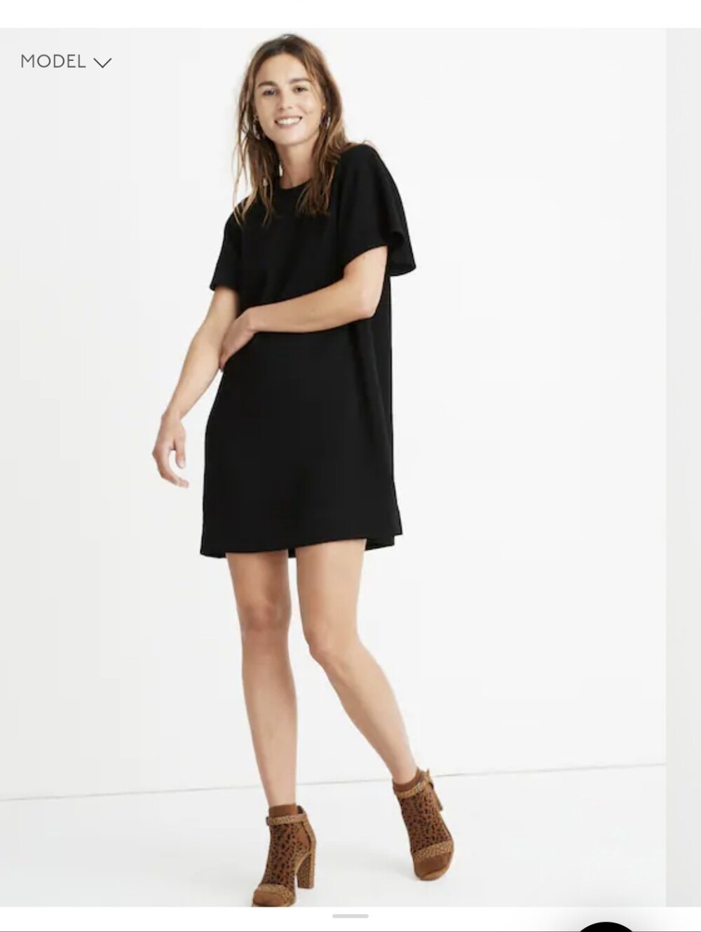 Madewell Crepe Flutter Sleeve Black Mini Dress Sz.XXS New